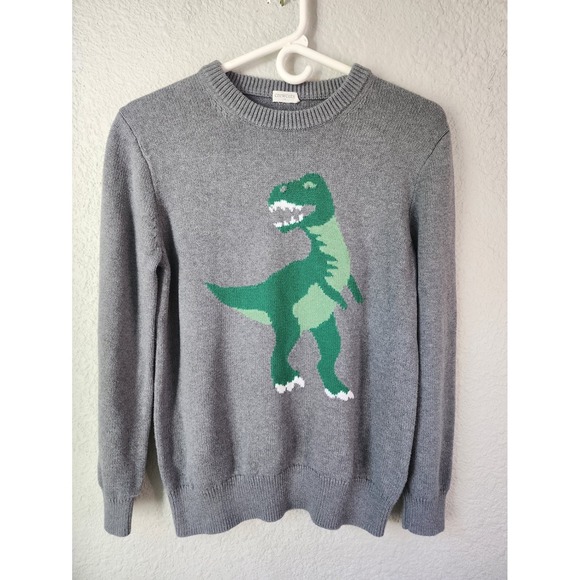 Crewcuts Other - Crewcuts Gray Dinosaur Knit Sweater Kids Boys Size M